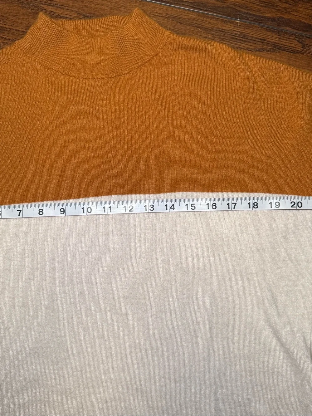 Madewell Colorblock Ashbury Mockneck Sweater Size Small Mustard Cream & Navy